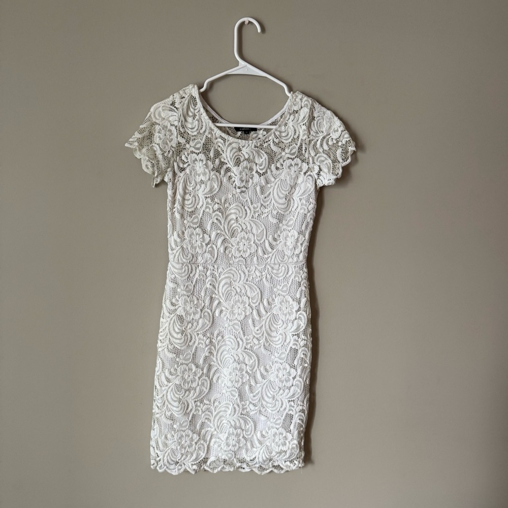 White Lace Mini Dress